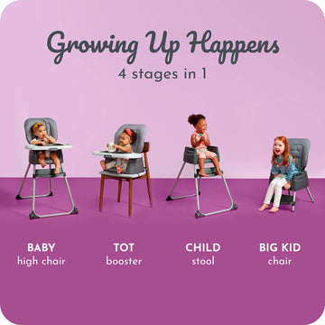 Century Dine On 4-In-1 High Chair, Grows With Child With 4 Modes, Metro