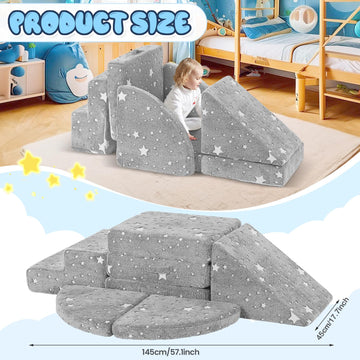 Tykacna 5Pcs Foam Climbing Blocks For Toddlers 1-3, Safety First Baby Climbing Blocks Indoor,Soft Play Toys For Infant, Ideal Cr