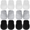 Adjustable Baby Mittens No Scratch Newborn Cotton Breathable Gloves Warm Baby Mitts For Boys Kids (Black, White, Gray,6 Pairs)