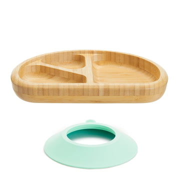 Munchkin Bambou Divided Suction Plate - Eco-Friendly Bamboo Dinnerware For Babies And Toddlers