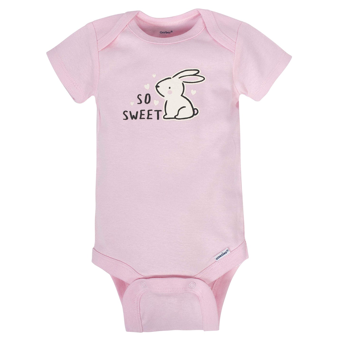 Gerber Baby 8-Pack Short Sleeve Onesies Bodysuits, Bunny, 0-3 Months