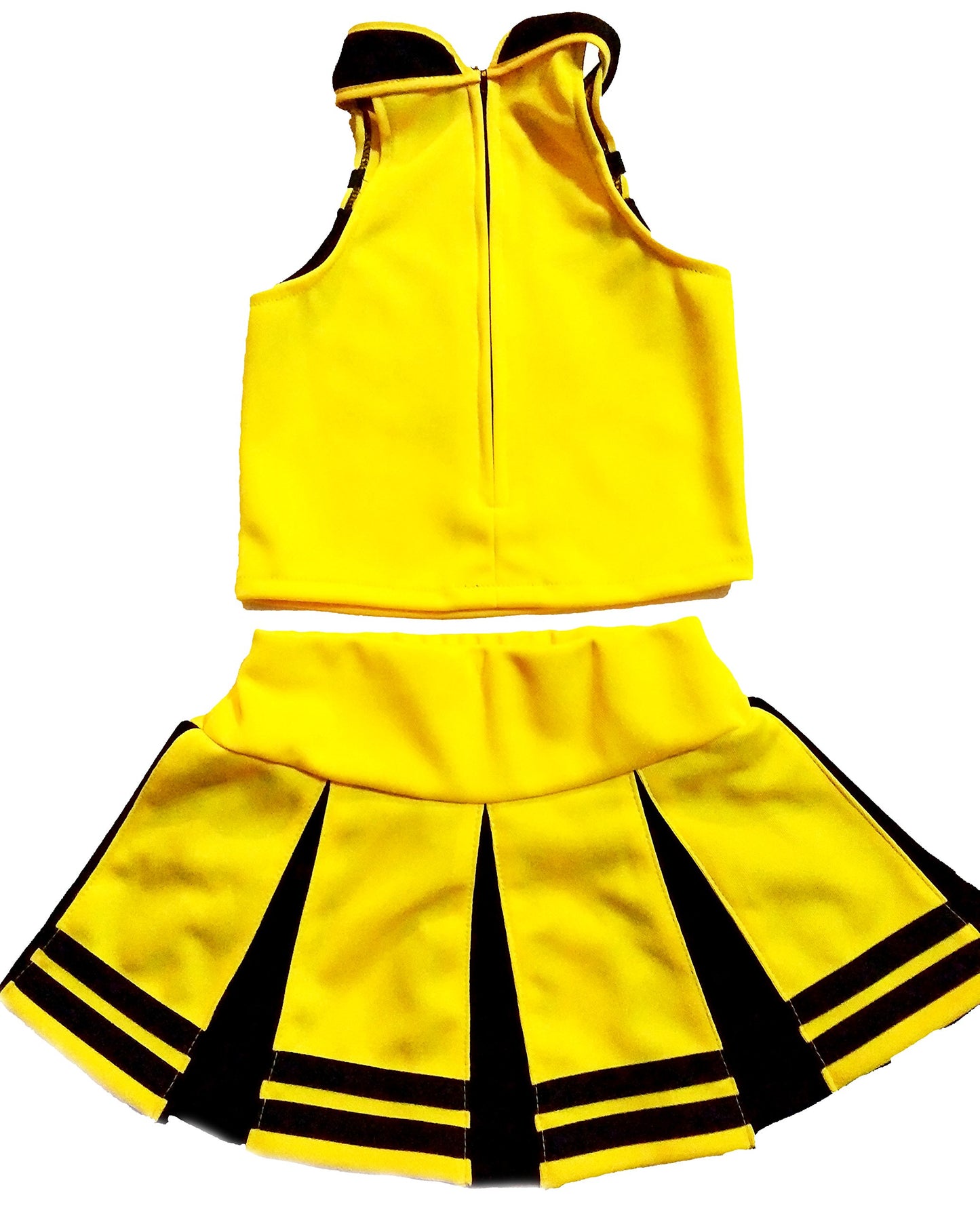 Total 2550 Little Girls' Cheerleader Cheerleading Outfit Uniform Costume Cosplay Halloween Neon Yellow/Black (S / 2-5)