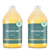 WHOLENATURALS Pure Castile Soap Liquid Unscented, EWG Verified & Certified Palm Oil Free-1 gallon (64oz x2 bottles) Natural Soap