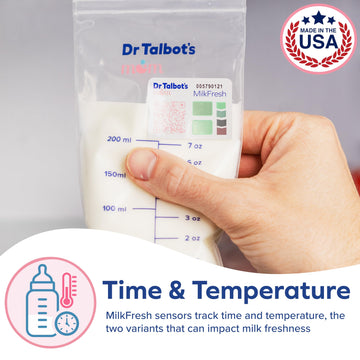 Dr. Talbot'S Mom Milkfresh Breast Milk Sensors - Track Freshness Of Pumped Milk With App. Manage Storage Bag Inventory, 48 Pk
