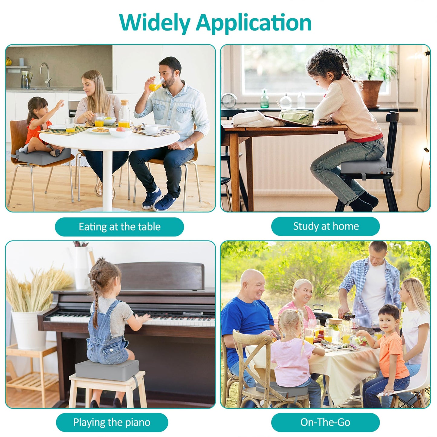 Toddler Booster Seat For Dining Table,Non-Slip Bottom Booster Seat For Table, Child/Kids/Baby Booster Seat For Dining Table With