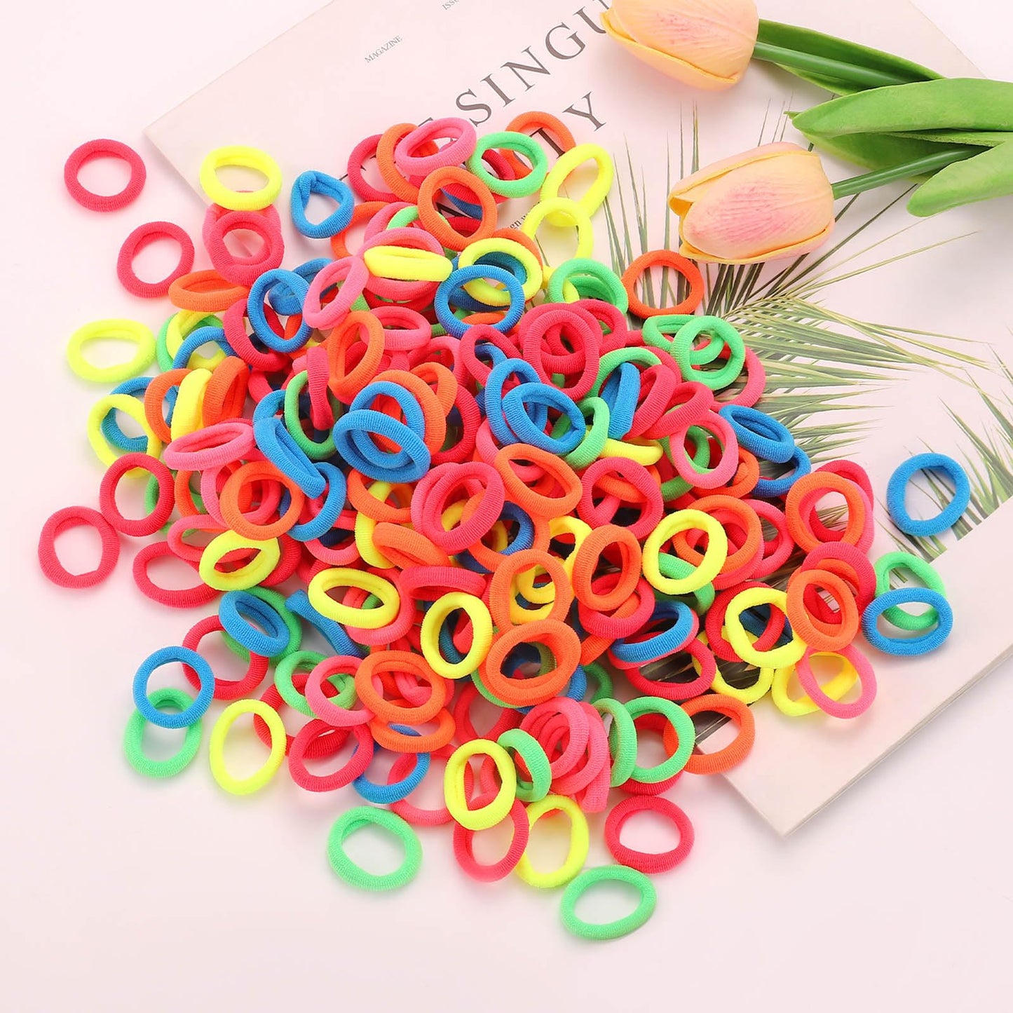 200 Pack Hair Ties Beoffer Kids Baby Toddlers Girls Elastics Hair Bands No Damage Multicolor Colorful Small Rubber Bands Ponytai