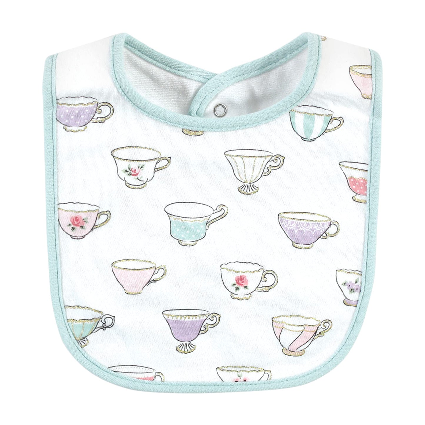 Hudson Baby Unisex Baby Cotton Bibs, Tea Party, One Size