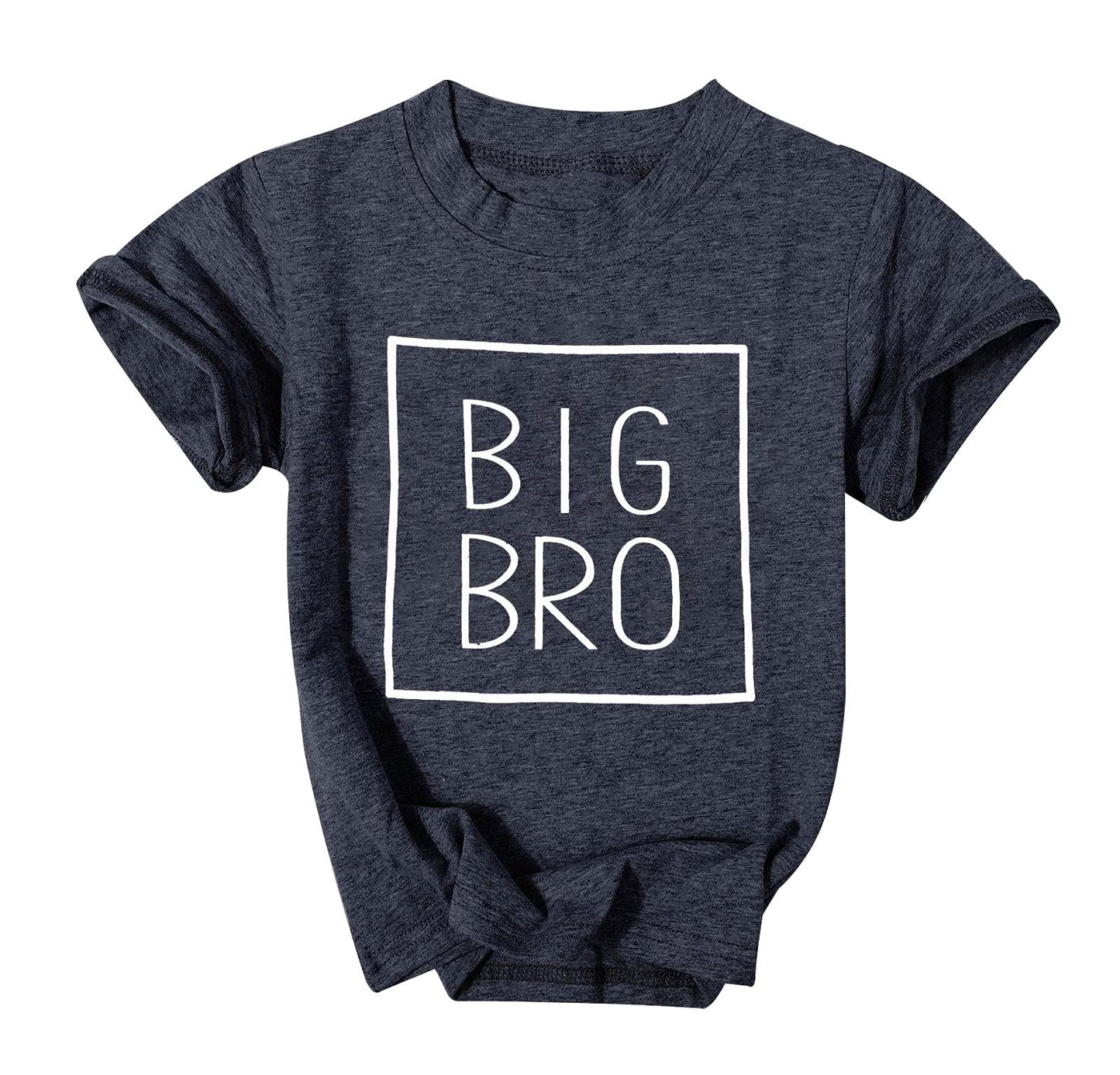 Mnlybaby Big Brother Shirt Toddler Baby Boy Promoted To Big Brother Announcement Tshirt Infant Short Sleeve Clothes Dark Grey