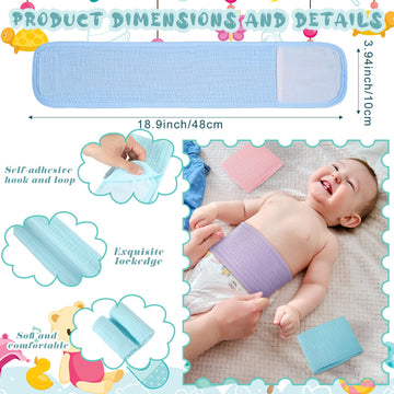 Vabean 8 Pcs Baby Infant Umbilical Cord Comfort Adjustable Cotton Belly Band For Protection, Baby Gifts For 0 To12 Months (Simpl