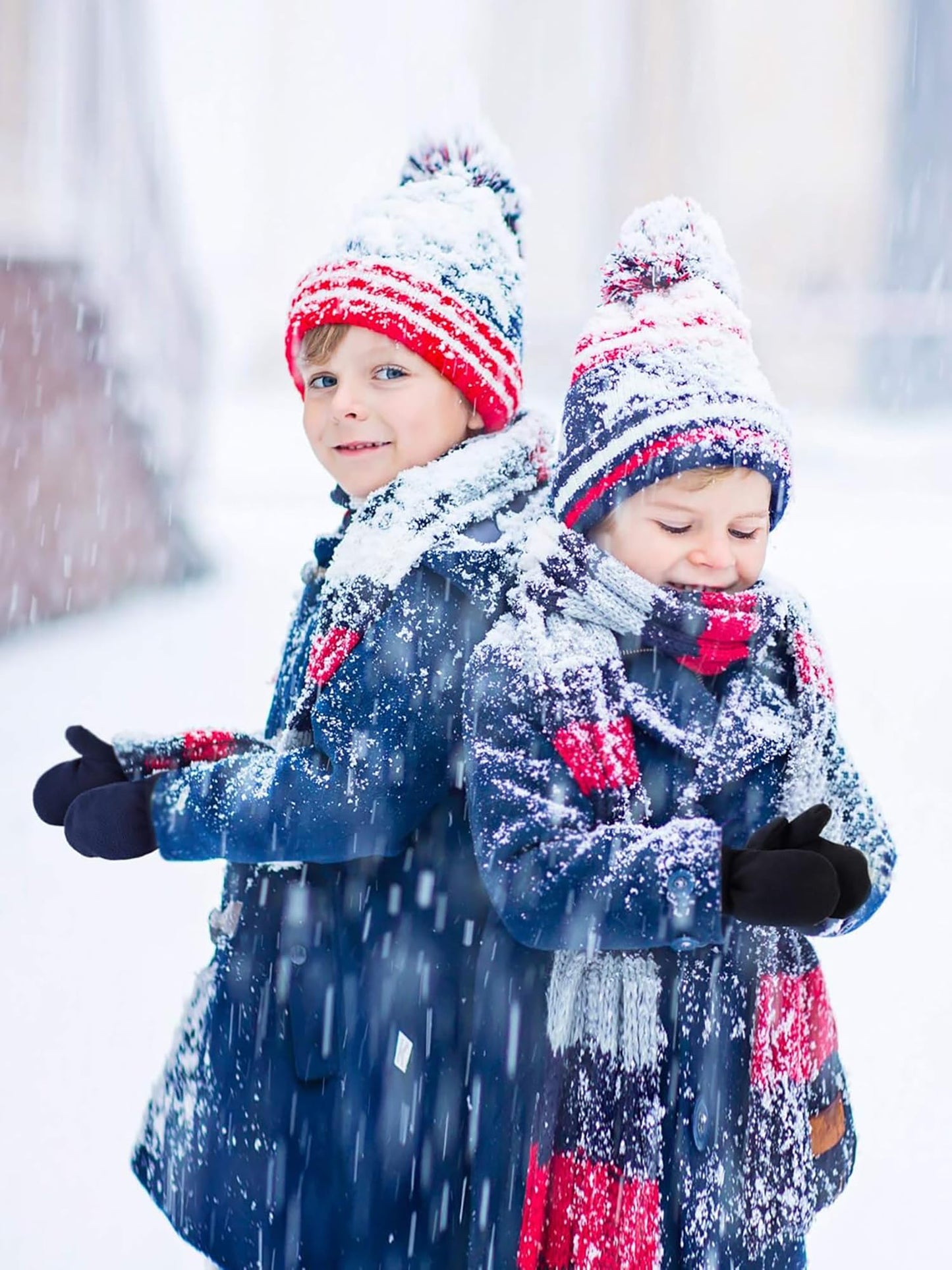 3 Pairs Baby And Toddler Winter Mittens Newborn Infant Fleece Warm Mittens Snow Gloves For Baby Boy And Girl (Black, Grey, Navy