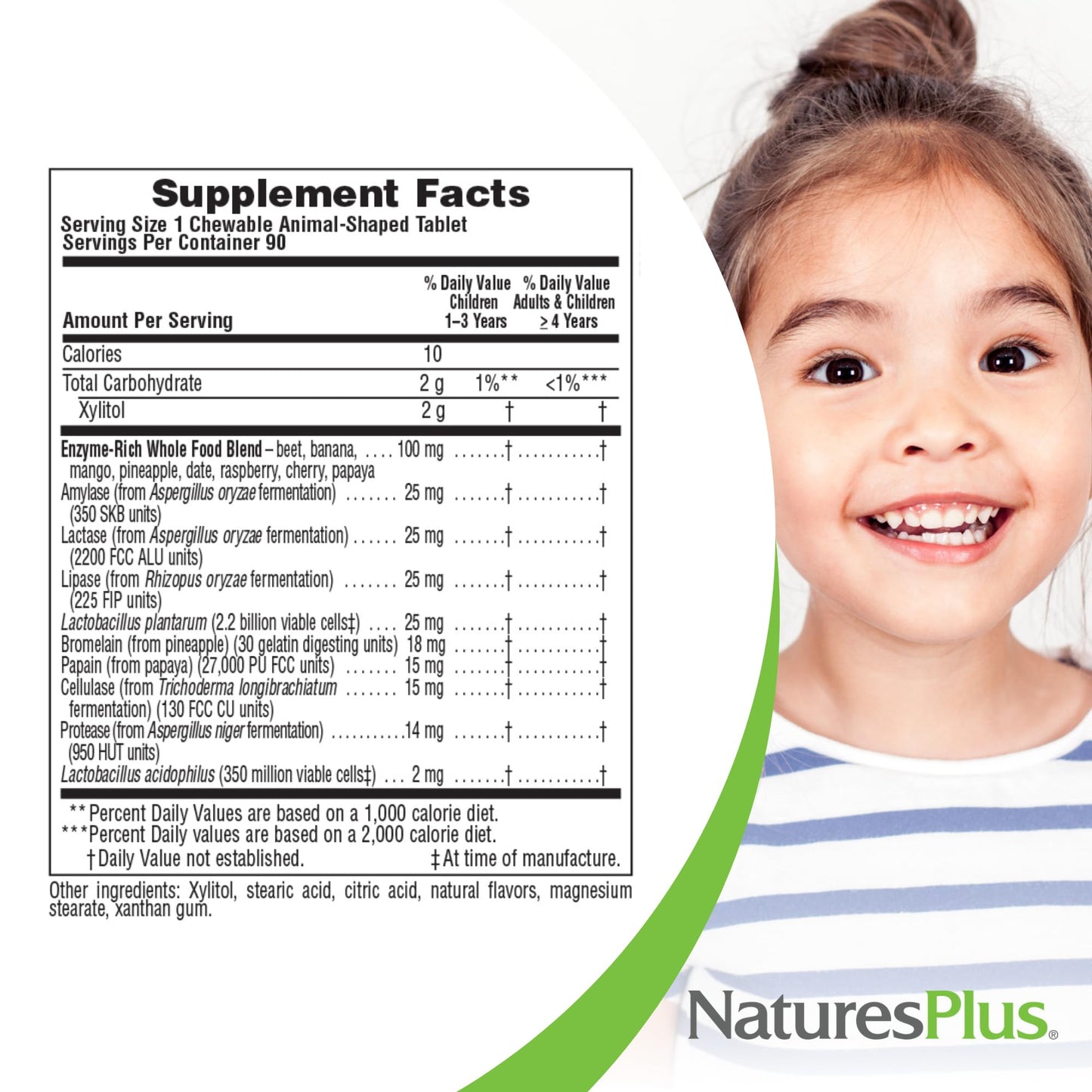 Natures Plus Animal Parade Source Of Life Children'S Chewable Digestive Aid - Tropical Fruit Flavor - 90 Animal Shaped Tablets -