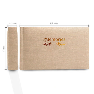 Holoary Small 4X6 Photo Album, Linen Hard Cover, Holds 50 Photos, Black Page Traditional Book Bound, Mini Brag Book Baby Album,