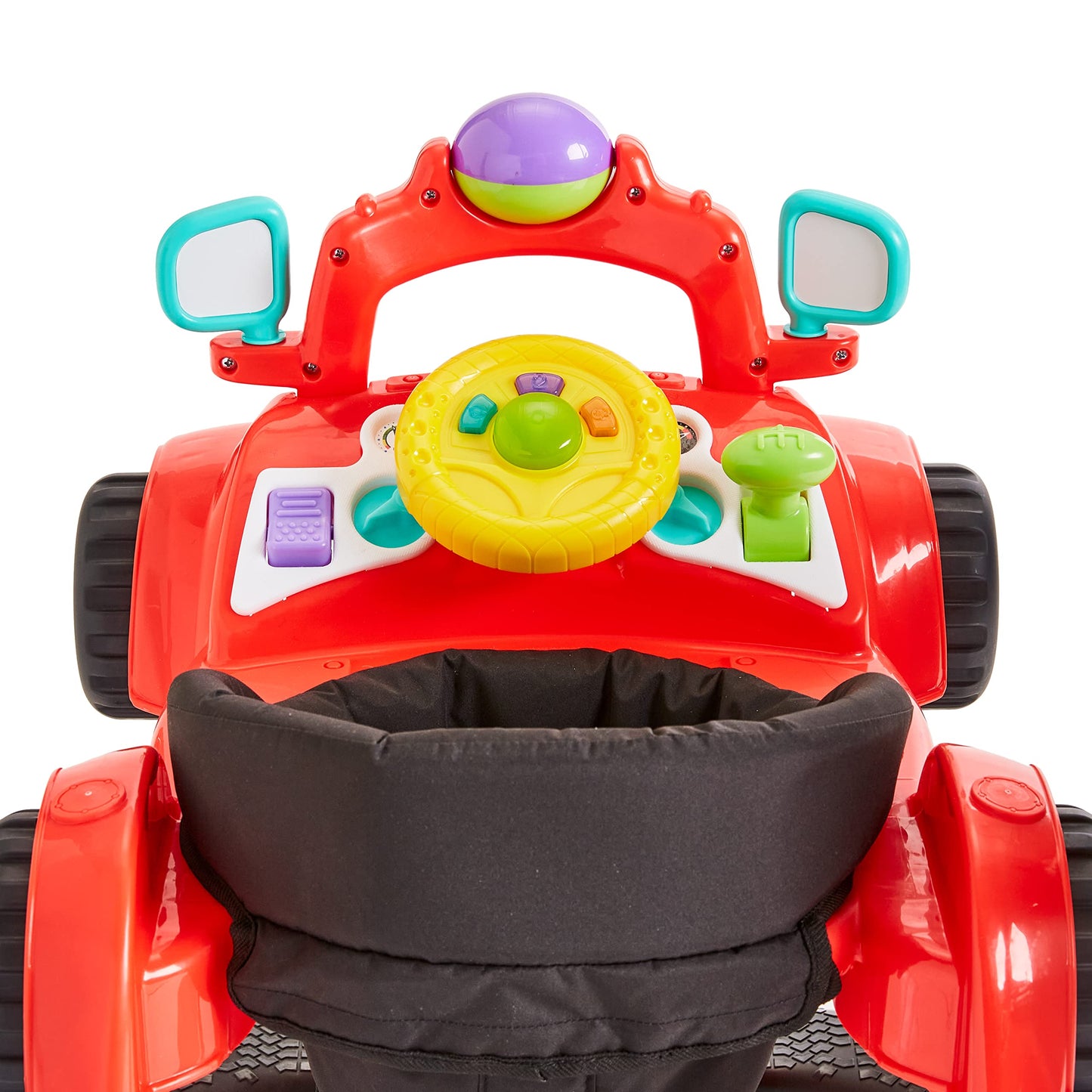 Kolcraft 4X4-2-In-1 Infant And Baby Push Walker With Wheels, Seated Or Walk-Behind Design, Steering Wheel With Lights And Car So