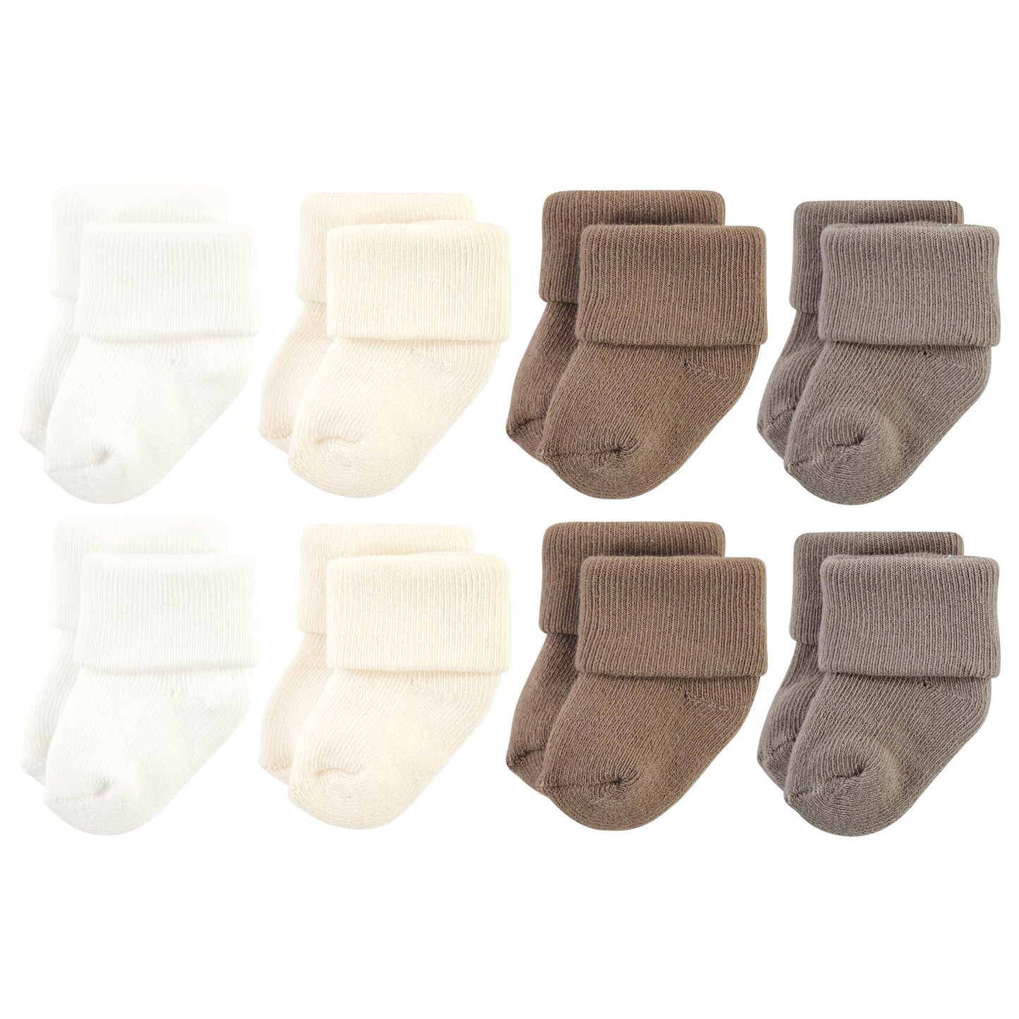 Hudson Baby Unisex Baby Cotton Rich Newborn And Terry Socks, Solid Beige Brown, 6-12 Months