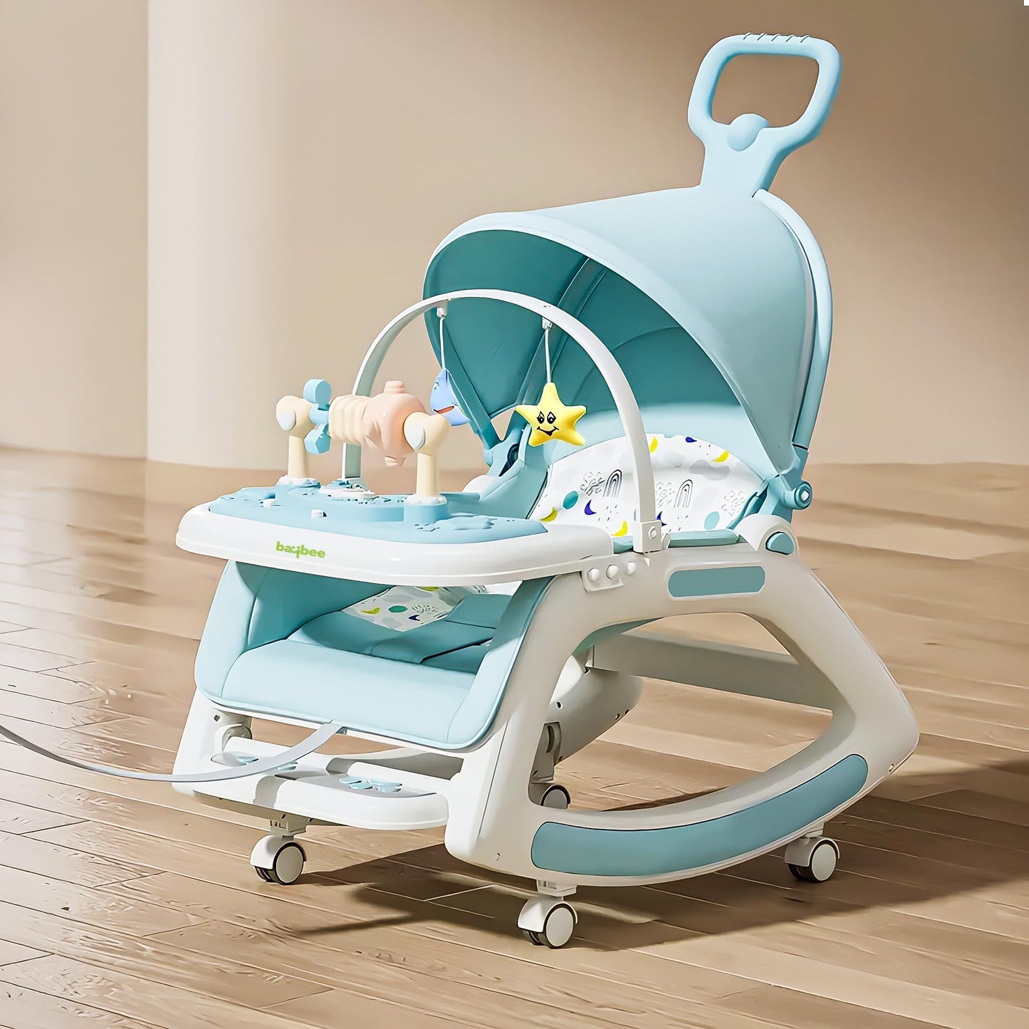 Baybee 5 In 1 Baby Rocker And Chair For Babies | Portable Rocking Chair For Kids With Parent Handle, Multi Position Recline, Tra