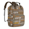 Perarts Custom Name Boy Baby Bags, Nylon Personalized Diaper Bag Backpack for Baby Boy Mom, Brown, Large Capacity, Waterproof, M