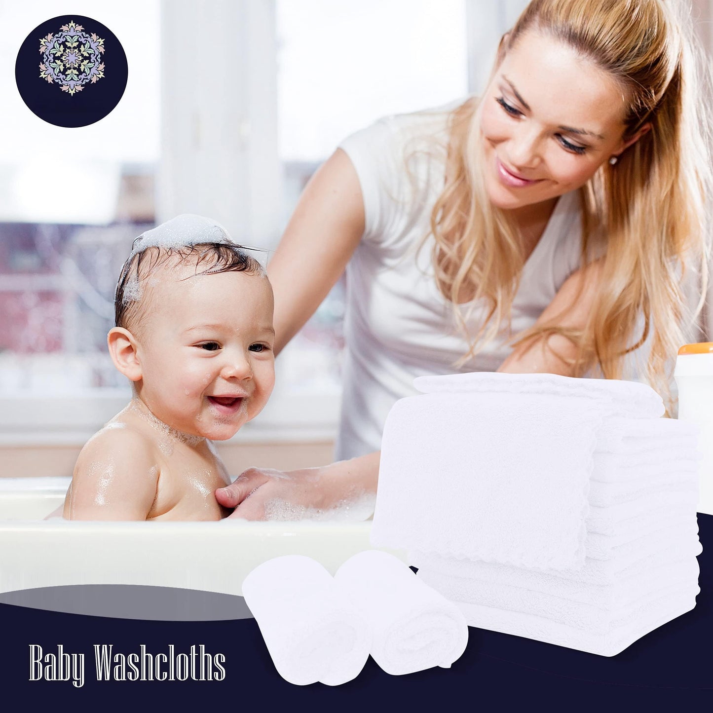 16 Pack Baby Washcloths - 10X10 Inch, Microfiber Baby Towel - Absorbent And Soft Baby Wash Clothes For Newborns, Infants And Tod