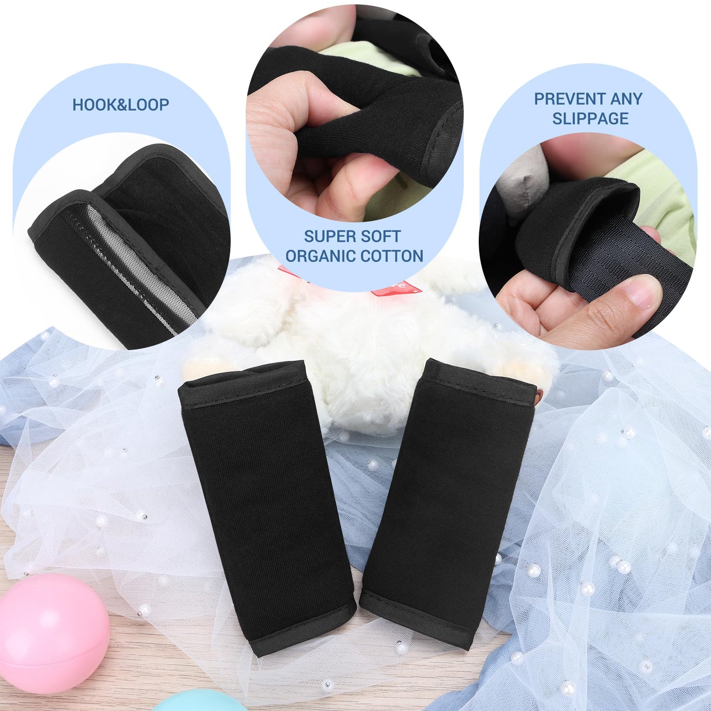 Coolbebe Upgraded Babybody Support & Strap Covers Set For Newborn Infant Toddler - Extra Soft Breathable Car Seat Insert Cushion