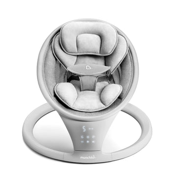 Munchkin Vibration Baby Swing, Light Grey - Bluetooth-Enabled Smart Seat With Music, Motion, And Sounds