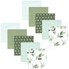 Hudson Baby Unisex Baby Flannel Washcloths, Eucalyptus 10Pk, One Size