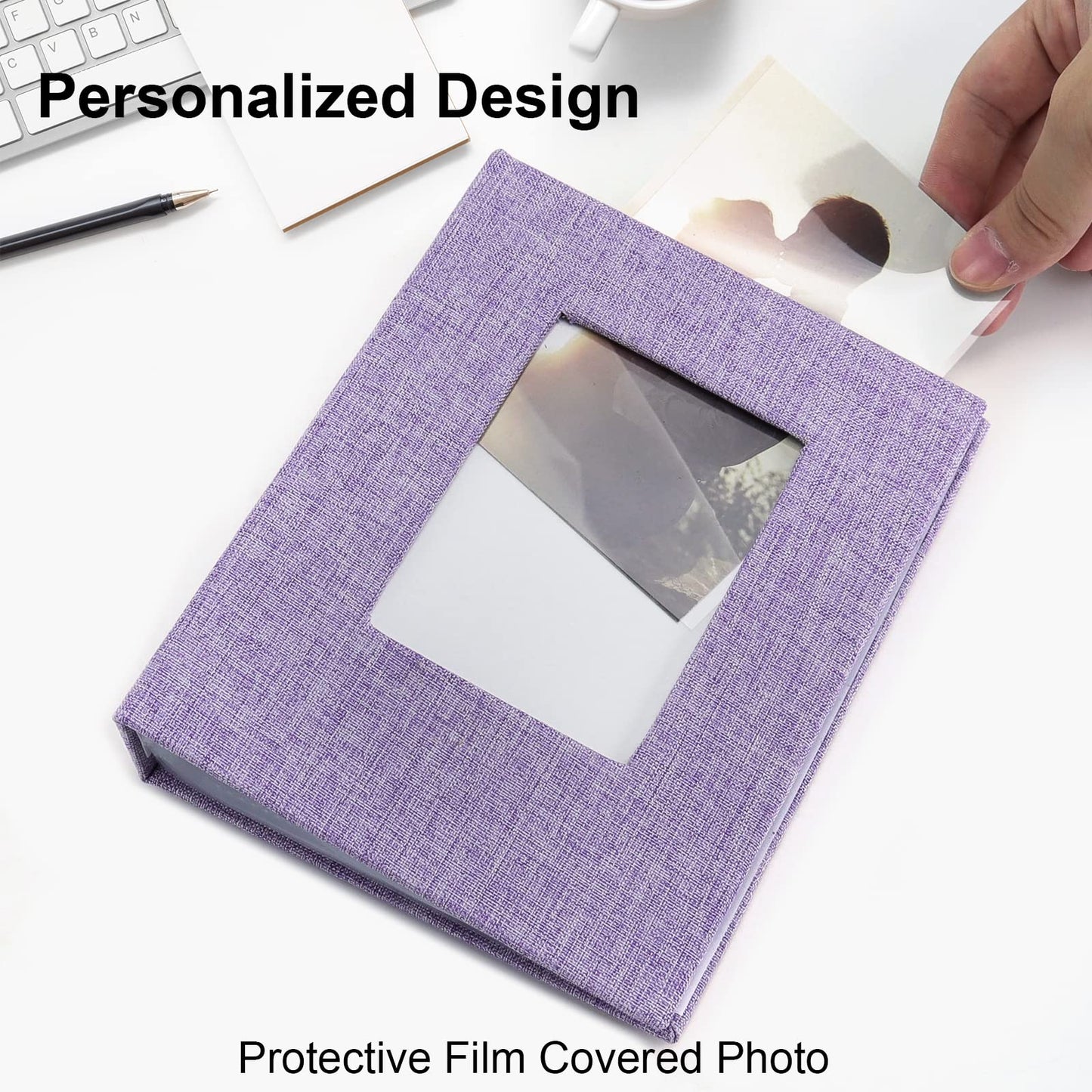 Vienrose Small Photo Album 4X6 Photos, 2 Pack Linen Cover Mini Photo Book, 26-Page Holds 52 Pictures, Artwork Or Postcards Stora