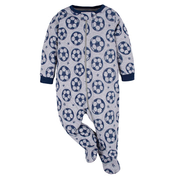 Gerber Baby Boy'S 4 Pack Sleep 'N Play Footie, Sports Blue, 3-6 Months