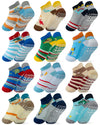 Rative Ankle Anti Slip Non Skid Cotton Socks With Grips Grippers For 0-6 Month Babies Baby Infant Boy Boys Girls (0-6 Months, 12