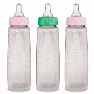 Gerber First Essential Clear View Plastic Nurser With Latex Nipple, Bpa Free, Colors May Vary, 3 Pack