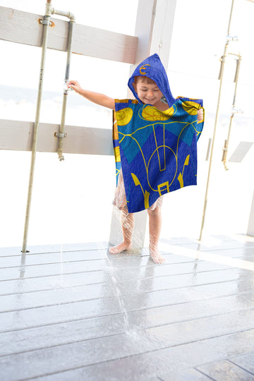 Jay Franco Marvel Eternals Ikaris Bath/Pool/Beach Hooded Poncho - Super Soft & Absorbent Cotton Towel, Measures 28 x 28 Inches (