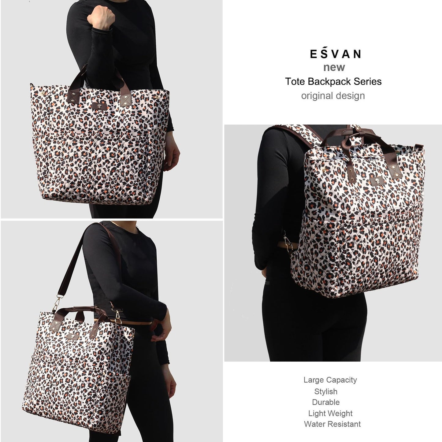 Esvan Diaper Tote Bag Totepack Backpack Crossbody Bag 3 In 1 For Women Laptop Backpack Multifunctional With Insulated Pockets (D