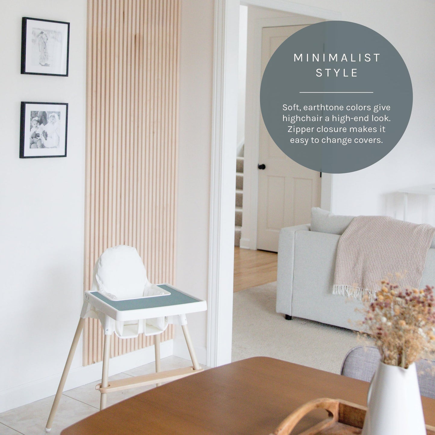 Yeah Baby Goods Wipeable Ikea Antilop Highchair Cushion Cover (White) - Soft, Waterproof Baby High Chair Cover