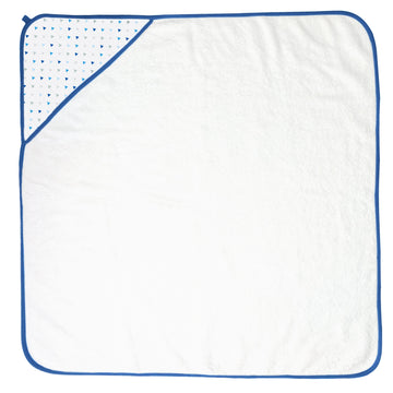 Swaddledesigns Cotton Terry Baby Hooded Towel, Tiny Triangle Shimmer, Blue