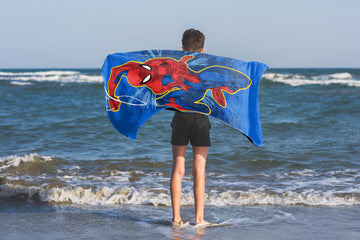 Jay Franco Marvel Spiderman Kids Bath Pool Beach Towel - Super Soft & Absorbent Avengers 100% Cotton Towel, Measures 28 X 58