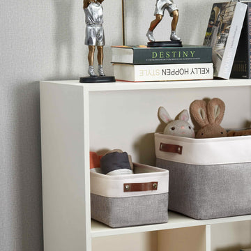 Decomomo Small Baskets | Storage Baskets For Organizing Shelves Linen Closet Bathroom Baby Cloth Nursery Fabric Bulk Decorative