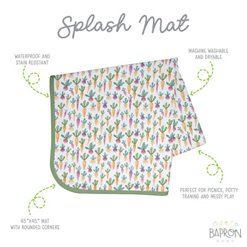 Bapronbaby Farm Produce Splash Mat - Waterproof Catch-All For Under High Chairs, Floors, Tables, Playtime Or Arts & Crafts - Mac