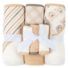 Hooded Baby Bath Towel and Washcloth 6 Piece Set for Newborns, Infants & Toddlers, Boys & Girls Baby Hooded Towels Set (Teddy Be
