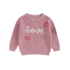 Baby Girl Valentines Day Outfit Love Heart Sweet Long Sleeve Sweater Tshirt Crewneck Tops Fall Winter Clothes (C-Red, 12-18 Mont