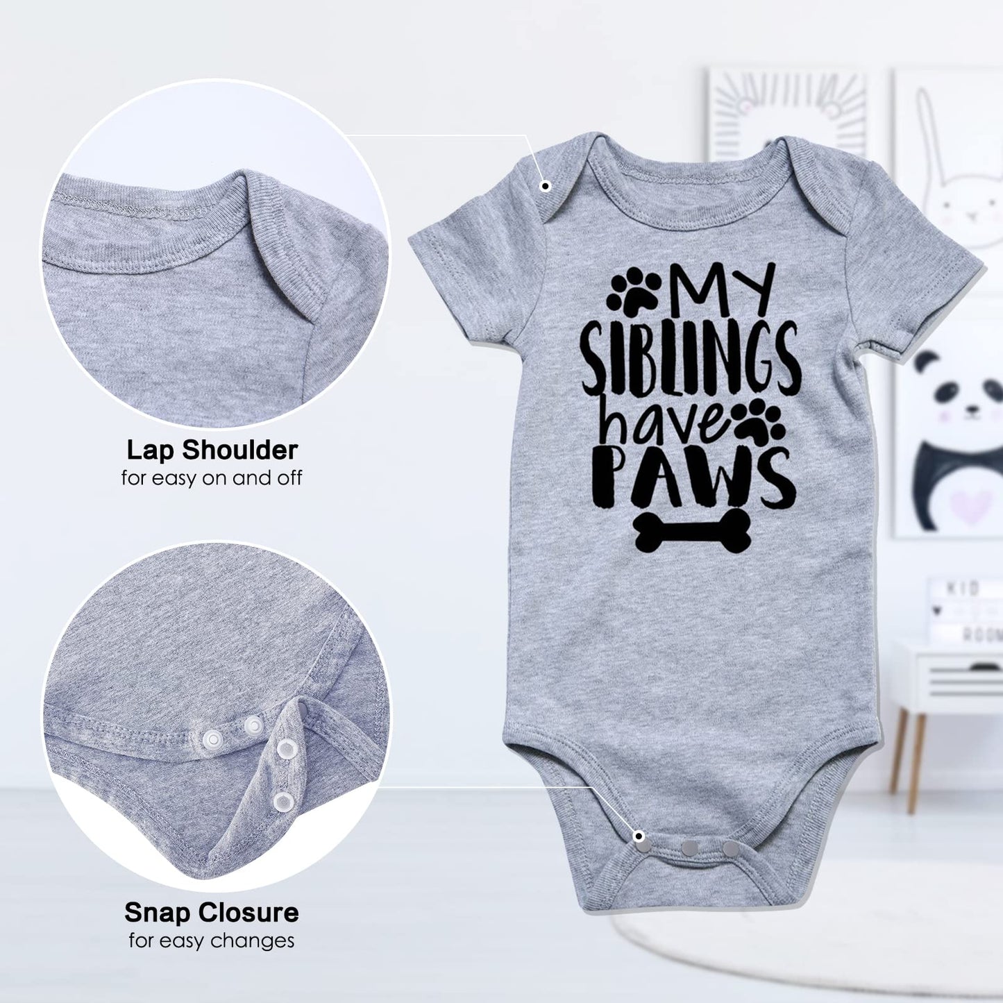Funnycokid Funny Infant Onsie Romper Jumpsuit Baby Boy Girl Layette Bodysuit Outfits (6-12 Months, A1 Grey)