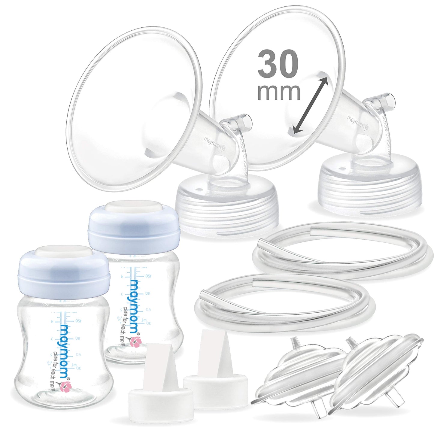 Maymom Pump Parts Compatible With Spectra S2 Spectra S1, Incl Flanges (30Mm) Valves Tubes Bottles Backflow Protectors, Not Origi