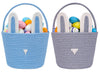CubesLand Baby's First Easter Basket Set - 2-Piece Empty Easter Egg Hunt Basket for Boys & Girls, Cute Bunny Rabbit Buckets with