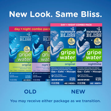 Mommy'S Bliss Gripe Water For Babies With Gas, Colic Or Stomach Discomfort Day & Night Combo