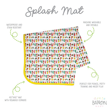 Bapronbaby Eric Carle Food Parade Splash Mat - Waterproof Catch-All For Under High Chairs, Floors, Tables, Playtime Or Arts & Cr