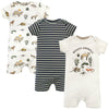 Hudson Baby Unisex Baby Cotton Rompers, Desert Animals, 3-6 Months