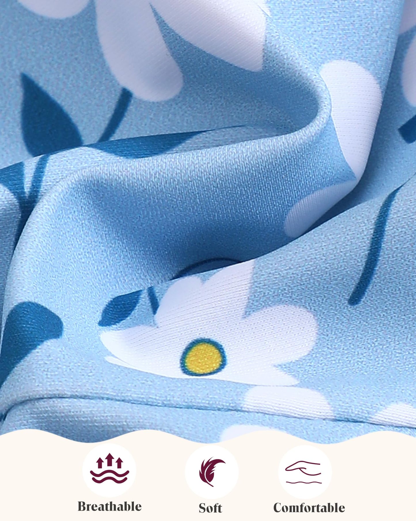 Mioglrie Baby Girl Swimsuit 6-9 9-12 Months Baby Bathing Suit Girl Blue Dasiy Bikini Summer Beach Swimwear Infant Tankini Hat Se