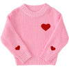 Boutikome Valentines Day Sweater Toddler Baby Girl Boy Heart Shirts Embroidery Knit Tops Spring Clothes Warm Winter Pullover(Pin