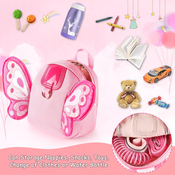 Accmor Toddler Harness Backpack Leash, Cute Butterfly Kid Backpacks With Anti Lost Wrist Link, Mini Child Backpack Harness Leash
