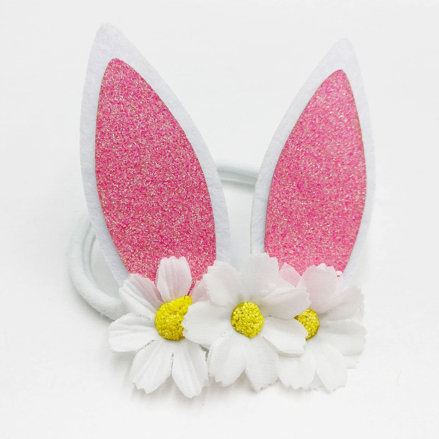 Bbtdin Baby Easter Flower Headband Girls Bunny Ear Easter Hair Band With Flower Jhe26 (White Flower)