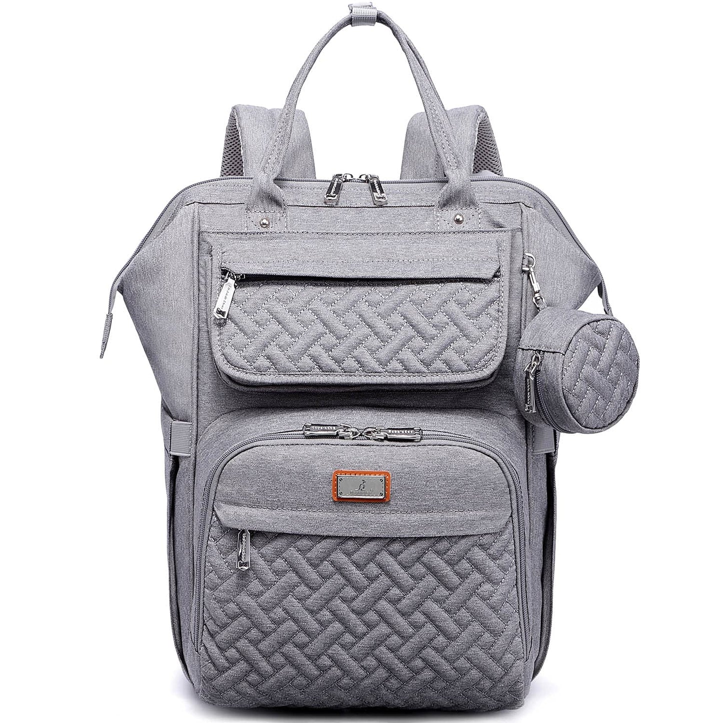 BabbleRoo Diaper Bag Backpack, Multifunction Large Bags with Changing Pad & Stroller Straps & Pacifier Case, Unisex Stylish Trav