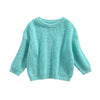 Infant Toddler Baby Girl Boy Knit Sweater Pullover Sweatshirt Warm Long Sleeve Shirt Tops Knitted Fall Winter Clothes (Cyan, 2-3