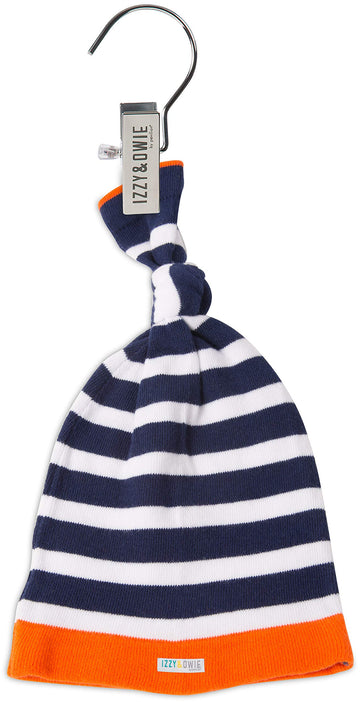 Izzy And Owie Beach Crab Striped Baby Hat, Navy Blue, 0-24 Months